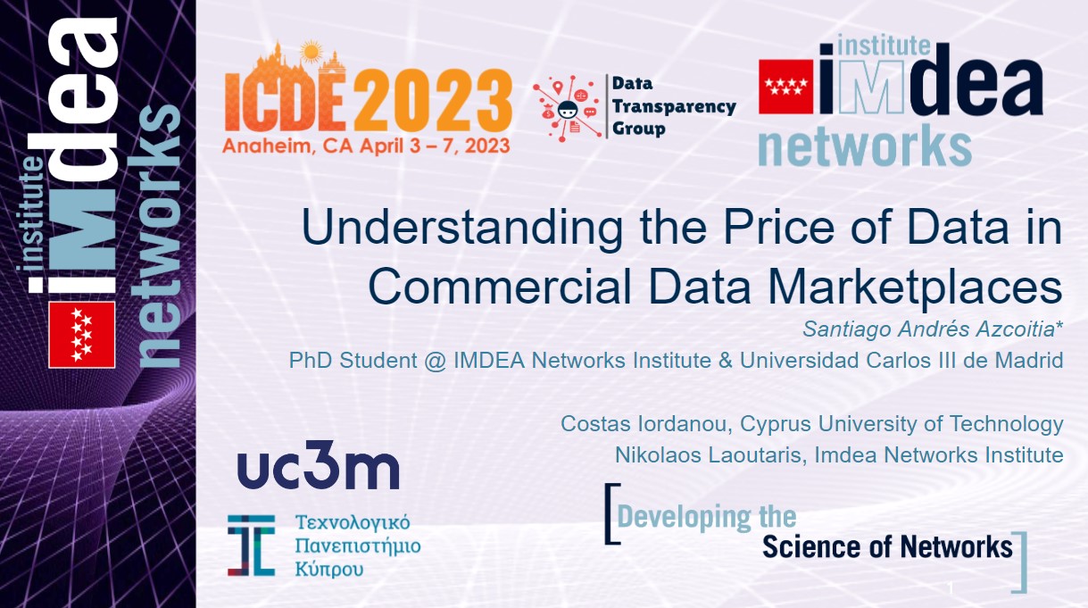 Understanding the Price of Data in Commercial DMs @ ICDE23